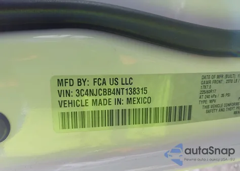 2022 Jeep Compass Latitude из США, поврежденный, VIN 3C4NJCBB4NT138315